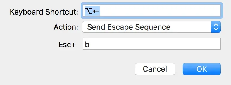 iTerm2 key mapping for moving one word backward